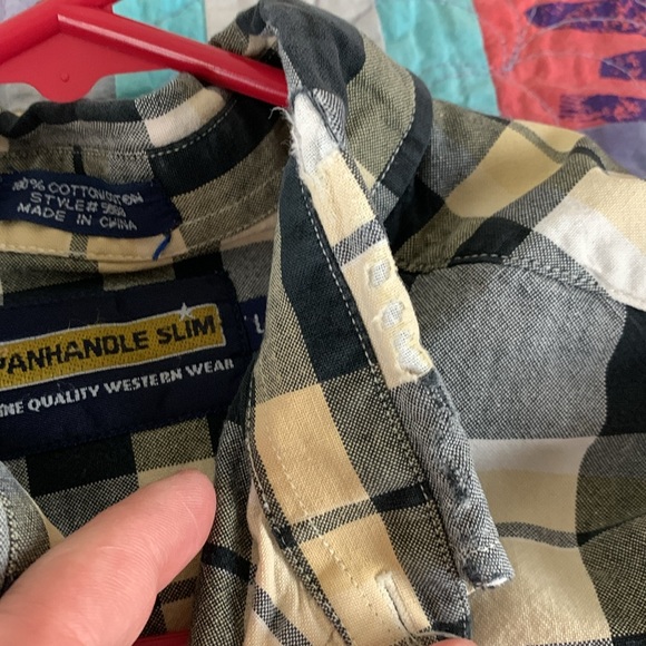 Panhandle Slim Men’s Large Long Sleeve Plaid Western Button Down Shirt - Picture 7 of 12